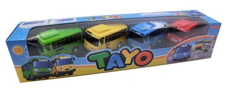Набор из четырех инерционных автобусов  Tayo 