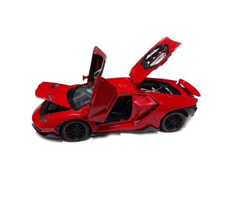 Машинка металлическая инерционная Ламборджини Lamborghini Aventador 20 см (1:24) (красная)