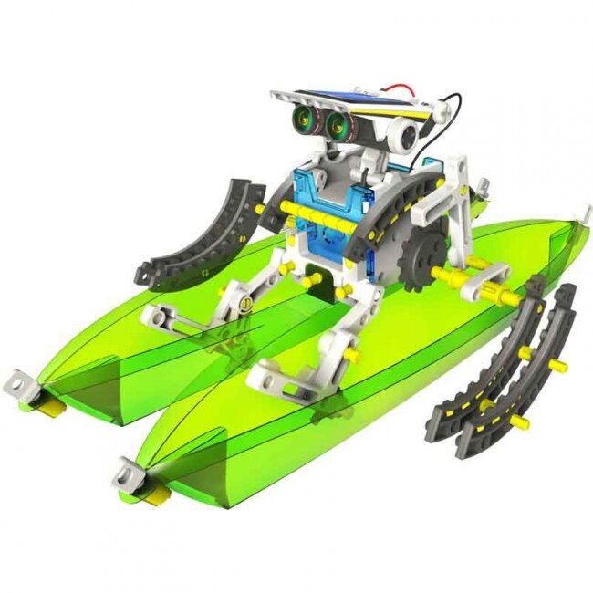 Конструктор Solar Robot Kit 14 в 1 для создания 14 роботов, работающих на солнечных батареях